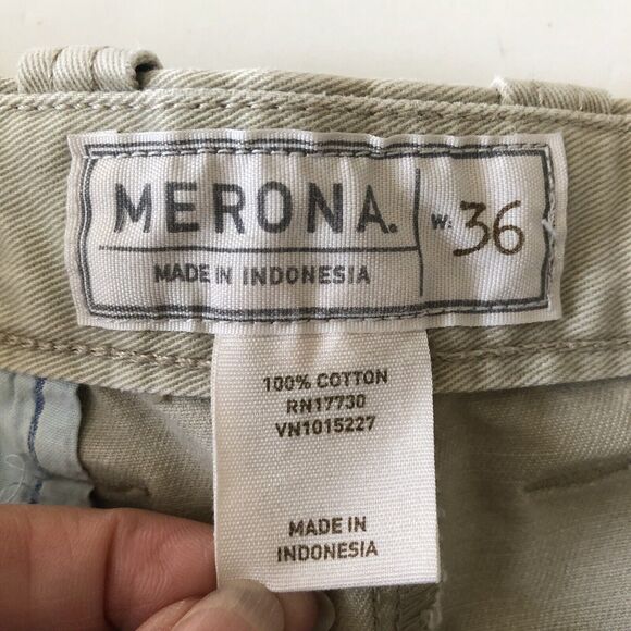 Merona Mens Khaki Shorts Size 36 - Picture 3 of 12